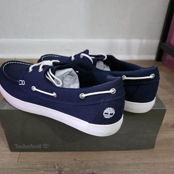 Timberland Other - Timberland Navy Canvas Deck Shoes with White Soles